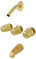 3-handle Tub Shower Faucet W Compression Stems Without Head By Plumbusa Polish Brass Pvd 