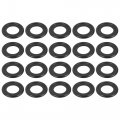 X Autohaux 20pcs M14 Rubber Oil Drain Plug Gaskets Replacement Universal Black For Car