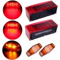 Ocpty Side Marker Light 1pcs Red Tail Lamp Stop Turn 2x Ambers Fit For Boats Van Truck Trailer Pickups Waterproof Signal Light