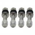 New 4pcs Tr48 Bolt On Tire Valve Stem 1 Long From Wheel Surface To Tip Chrome Metal High Pressure Flush With Cap Fit Standard 0
