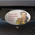 Graphics More It S Not Really Drinking Alone If The Cat Is Home Funny Humor Oval Tow Trailer Hitch Cover Plug Insert