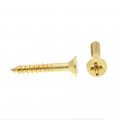 Prime-line Wood Screw Flat Head Phillips 8 X 1 In Solid Brass Pack Of 25
