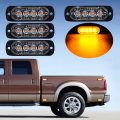 4x Amber Ultra Thin 4-led Warning Emergency Flashing Strobe Light Bars Surface Mount For Car Van Truck Jeep 4x4 Suv Atv Utv