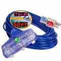 Pizety 14 Gauge Extension Cord 50 Feet 15 Amp Ft 3 125v 1875 Watts Heavy Duty Indoor Outdoor Grounded Powerft Triple Outlet Awg