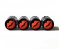 Red Hot Lips Emoji Tire Valve Caps Black Aluminum Set Of Four 