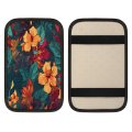 Qsirbc Car Center Console Covers Hibiscus Colorful Flowers Plush Soft Memory Foam Arm Rest Cover 12 8 X Auto Armrest Storage