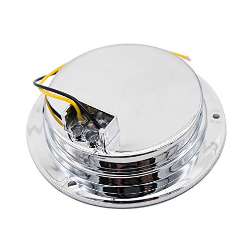 Red White Amber 4 Round Led Trailer Tail Light 24 Chrome Bezels Stop Turn Brake Signal Reverse Backup Marker Lights Trucks Rv