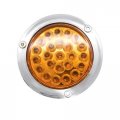 Red White Amber 4 Round Led Trailer Tail Light 24 Chrome Bezels Stop Turn Brake Signal Reverse Backup Marker Lights Trucks Rv