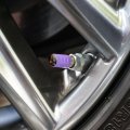 Black Cat Time Clock Valve Stem Caps For Tire Rim Wheel Aluminum Purple
