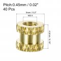 Uxcell 40pcs Knurled Insert Nuts M2 5x4 5 L X5mm Od Brass Female Threadeds Heat Set Insert For 3d Printing Components And