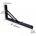 Boeray 8 Folding Shelf Bracket Carbon Steel Triangle Wall Mount Support Black Heavy Duty Paint Bench Table Brackets 90 Degree