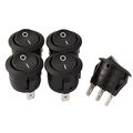 Uxcell 5pcs Ac250v 10a 125v 12a 3p Spdt I O Round Button Boat Rocker Switch Toggle On Off