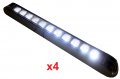 4  Bright 17 White Clear Back-up Reverse Fog Light Bar With Chrome Reflector And Bezel 