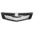 Black Front Upper Hood Bumper Grille For Acura Tsx 2009 Base V6 2 4l L4 Gas Kidney Grill 1pcs
