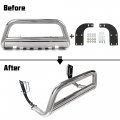 Kuafu Bull Bar Compatible With 1998-2005 Mercedes-benz Ml320 Ml350 Ml430 Ml500 Front Bumper Brush Push Grille Guard Stainless