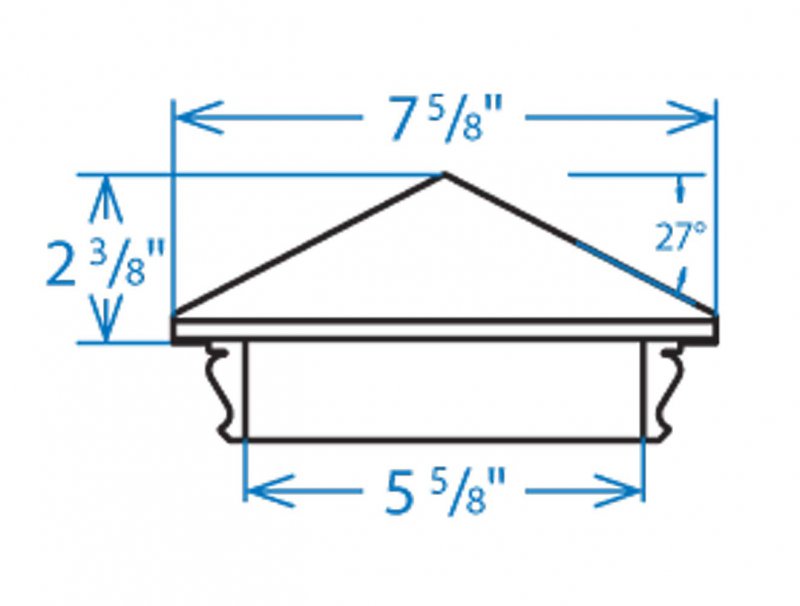 Woodway Copper Pyramid Post Cap Fits 5 With Premium Redwood Trim 1pc