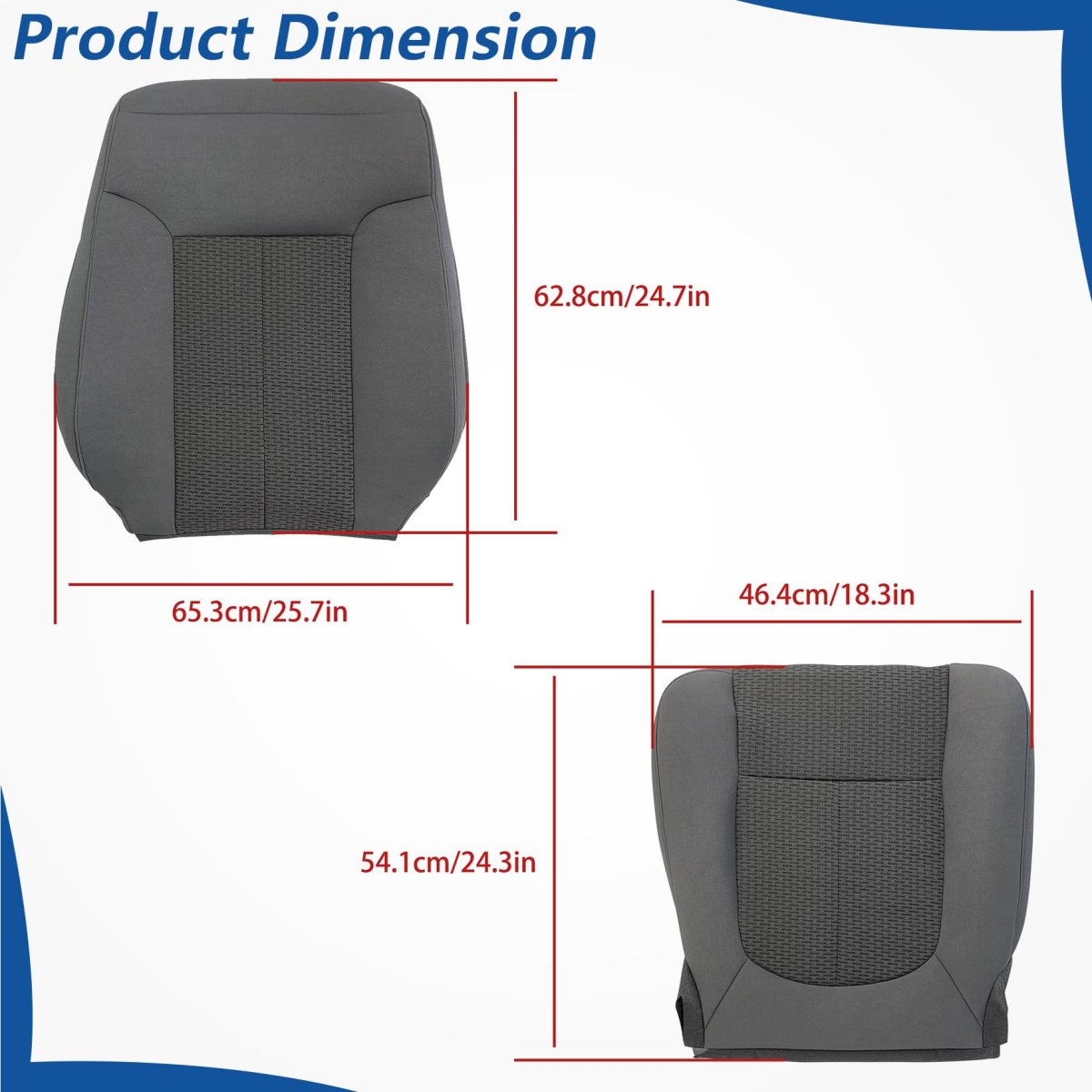 Cloth Front Driver Side Bottom And Top Lean Back Seat Cover Gray For F250 F350 F450 F550 Xl Xlt 2011 2016 Not F150