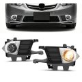 Hecasa Pair Fog Light W Bezel For 2011-2014 Acura Tsx 