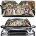 Wolf Family Car Windshield Sunshade Uv Ray Protector Anti Sunlight Cover For Cars Trucks And Suvs 57 In X 27 5 Animal 