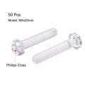Uxcell M4x20mm Plastic Screws Pc Transparent Acrylic Phillips Cross Pan Hand Tighten Screw 50pcs