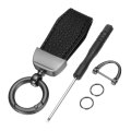 Car Key Chain Zinc Alloy Leatherchain Anti-lost D-ring Key Fob 360 Degree Rotatable Decorative With Screwdriver For Men And
