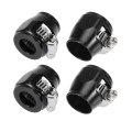4pcs An8 Hex Black Car Hose Finisher Flexible Rubber Pipe Clamp With Screw Band Adapter Fitting For Oil Fuel Water Tube 