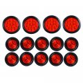 Astra Depot 4pcs Sealed 12-led 4 Brake Stop Running Tail Light With Wiring Plug And 10pcs 4-led 2 5 Clearance Side Marker