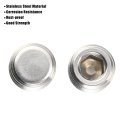 2 Pcs 3 8 Npt Male Thread Head Socket Pipe Plug Fitting Stainless Steel Car Silver Tone