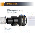 Powertec 70281 6 Inch Dust Control Flex Cuff With Adjustable Key Hose Clamps Connector Rubber Coupler For Woodworking