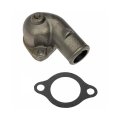 Engine Coolant Thermostat Housing For Chevy Celebrity 1990 Metal Natural Finish 180 Degrees Neck Angle 1 25 In Outside Diameter 