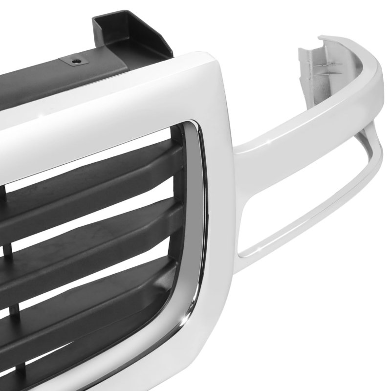 Gm1200475 Factory Style Front Bumper Grill Grille Assembly With Chrome Frame For Gmc Sierra 1500 2003-2007 Matte Black