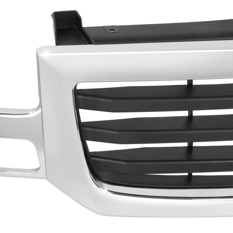Gm1200475 Factory Style Front Bumper Grill Grille Assembly With Chrome Frame For Gmc Sierra 1500 2003-2007 Matte Black
