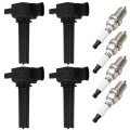 Fits 2003011 For Saab 9-3 2 0l L4 2010-2011 9-3x 2 Ignition Coil Packs 4-pins Uf526 4 Coils With 4 Iridium Spark Plugs Pacts