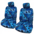 Winnie Fashion 2 Hawaiian Car Seat Covers W Headrest Tapa Blue Single Armrest Customized 
