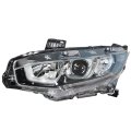 1pc Replacement For Honda Civic 2016-2020 Left Side Headlight Headlamp Assembly Halogen With Drl Chrome Housing Ho2503173