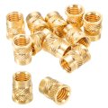 10 Pcs Threaded Inserts M8 X 12 7mm H 9 6mm Od Brass Metric Knurled Flange T-nuts Female Heat Set Embedment Nut For Plastic And 