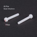 Uxcell M3x20mm Threaded Nylon Phillips Cross Pan Head Machine Screws Bolts White 20pcs