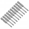 Uxcell 10pcs 1 4 Hex Shank 50mm Length Magnetic Sl3 Slot Head Screwdriver Bits S2 Alloy Steel