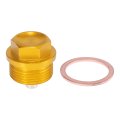 1 Set M24 X 5 Magnetic Oil Drain Plug Sump Nut Bolt Screw With Gasket Gold Tone Universal 
