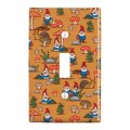 Gnomes Toadstools And Mushrooms Pattern Plastic Wall Decor Toggle Light Switch Plate Cover 