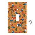 Gnomes Toadstools And Mushrooms Pattern Plastic Wall Decor Toggle Light Switch Plate Cover