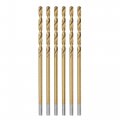 Uxcell 1 6mm Drill Bits High Speed Steel Straight Shank 48mm Length Twist Bit Fully Ground Titanium Coated 6 Pcs