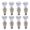 8 X 2024 Gem Shape Bicycle Valve Cap Bike Accessories Wheel Spokes Tire Cycling Batteries Tyre Caps Lantern Lamp White