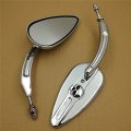 Smt-skull Flame Side Mirrors For 1984-2014 Universal To Heritage Softail Classic Flstc Most H-d Bike Chrome B00rw598fo 