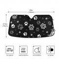 Oarencol Cute Dog Paw Star Black Car Windshield Sun Shade Foldable Uv Ray Visor Protector Sunshade To Keep Your Vehicle Cool 55