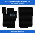 Carpet Front Floor Mats Black For Mercedes-benz Ml550 2014 2013 2012 Includes Heel Pad