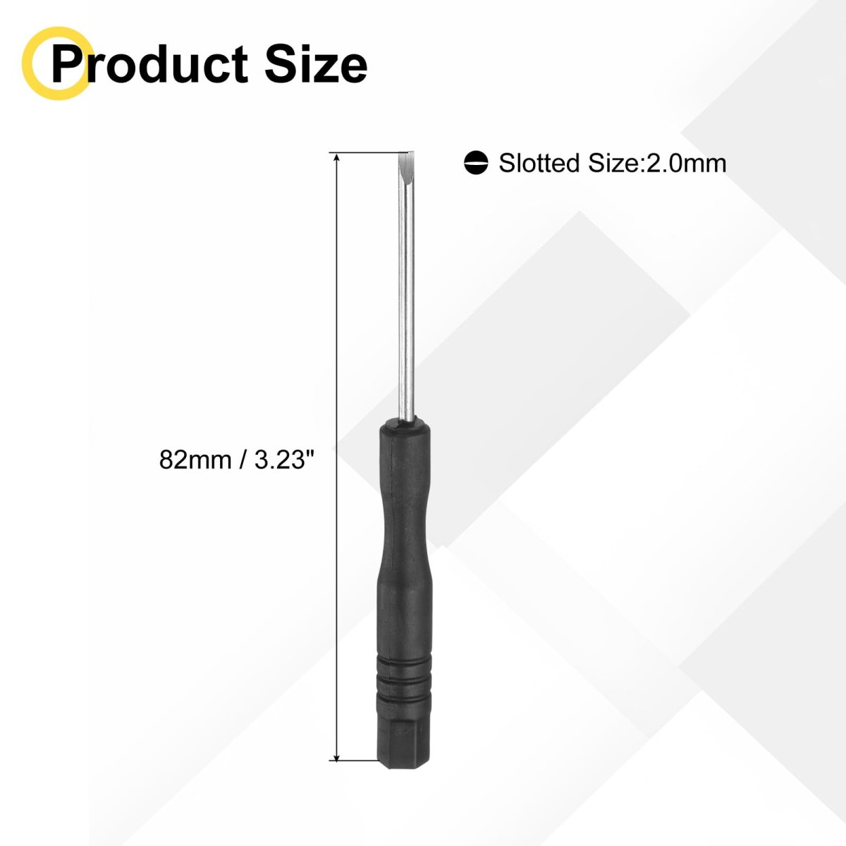 6pcs Mini Slotted Screwdriver 2 0mm 82mm Length Micro Precision Flat Head Screw Driver With Non-slip Black Handle For Watch