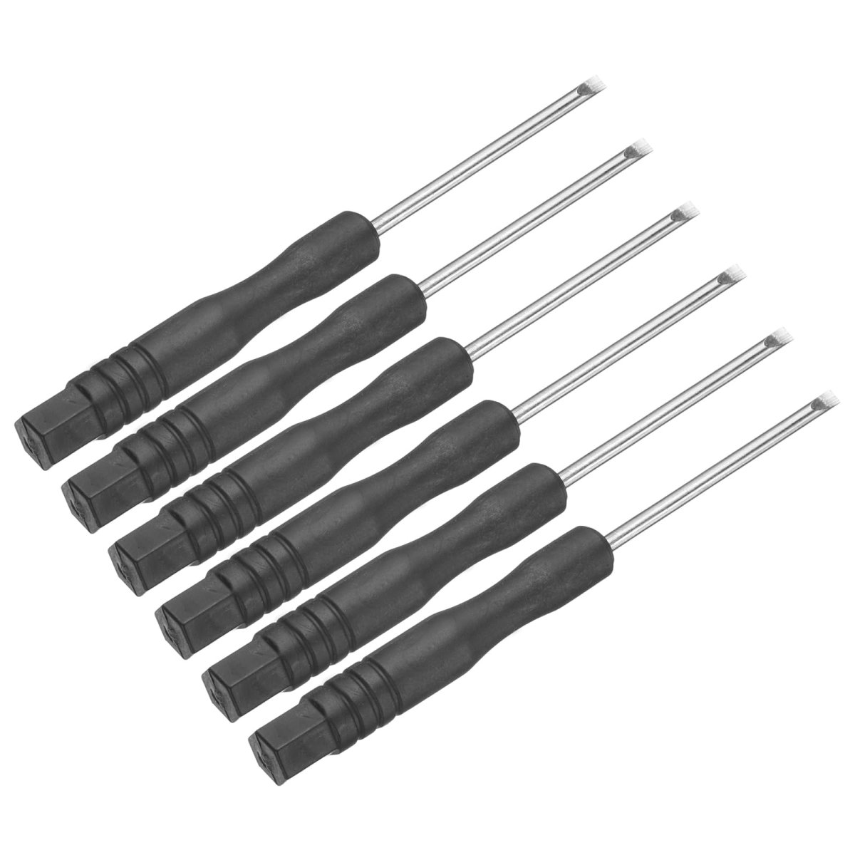 6pcs Mini Slotted Screwdriver 2 0mm 82mm Length Micro Precision Flat Head Screw Driver With Non-slip Black Handle For Watch