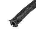 X Autohaux 15ft 4an Fuel Hose An4 1 4 Universal Braided Nylon Stainless Steel Cpe Oil Gas Line Black