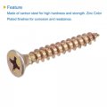 Uxcell M4 X 30mm Wood Screws Phillips Flat Head Carbon Steel Color Zinc Plated Self Tapping 100pcs
